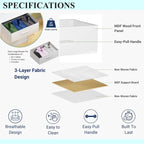Modern 5-Drawer Fabric Dresser With Sturdy Wood Frame