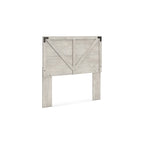 Gray Crossbuck Panel Headboard, Wire-Brushed Wood Finish, Farmhouse Style, Fits Queen Bed Frame