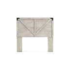 Gray Crossbuck Panel Headboard, Wire-Brushed Wood Finish, Farmhouse Style, Fits Queen Bed Frame