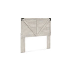 Gray Crossbuck Panel Headboard, Wire-Brushed Wood Finish, Farmhouse Style, Fits Queen Bed Frame
