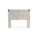 Gray Crossbuck Panel Headboard, Wire-Brushed Wood Finish, Farmhouse Style, Fits Queen Bed Frame