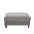 Modern Square Corduroy Upholstered Ottoman With Wood Leg