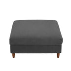 Modern Square Corduroy Upholstered Ottoman With Wood Leg