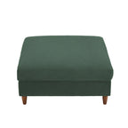 Modern Square Corduroy Upholstered Ottoman With Wood Leg