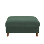 Modern Square Corduroy Upholstered Ottoman With Wood Leg