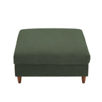 Modern Square Corduroy Upholstered Ottoman With Wood Leg