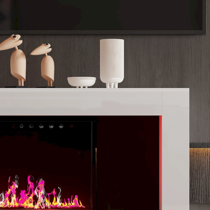 Stylish Electric Fireplace TV stand: Remote - controlled Operation and Adjustable Heating for Comfort