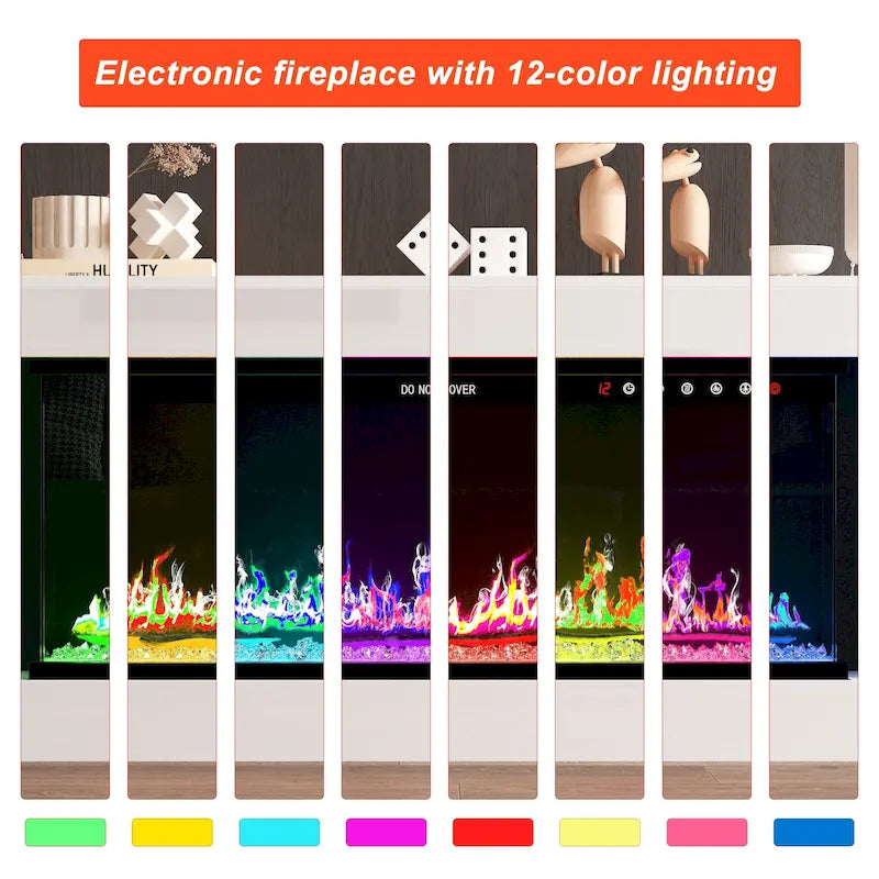 Stylish Electric Fireplace TV stand: Remote - controlled Operation and Adjustable Heating for Comfort