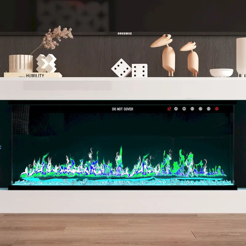 Stylish Electric Fireplace TV stand: Remote - controlled Operation and Adjustable Heating for Comfort