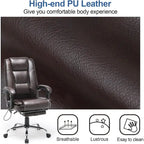 Ergonomic Heated Executive Office Chair with 2/4/6-Point Massage, Retractable Footrest, and PU Leather