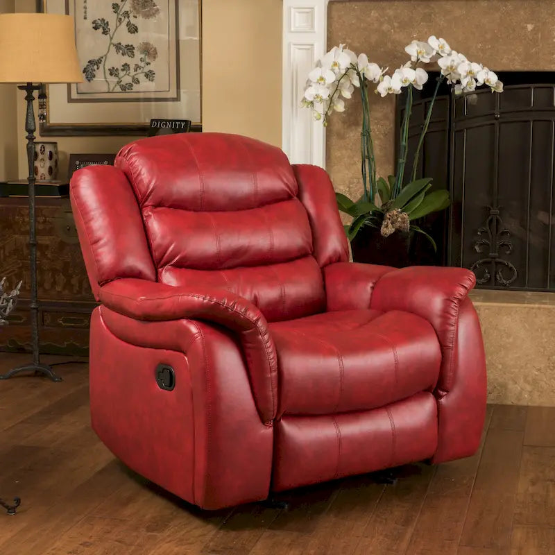 Hawthorne PU Leather Glider Recliner Chair by Christopher Knight Home