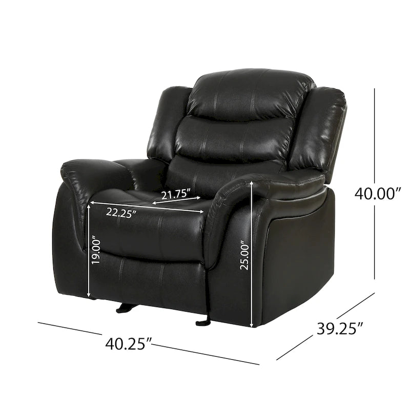 Hawthorne PU Leather Glider Recliner Chair by Christopher Knight Home