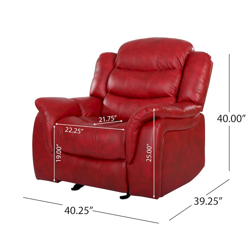 Hawthorne PU Leather Glider Recliner Chair by Christopher Knight Home
