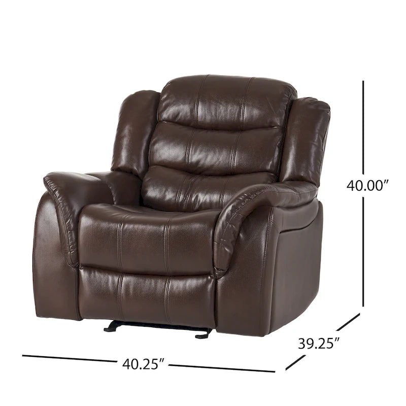 Hawthorne PU Leather Glider Recliner Chair by Christopher Knight Home