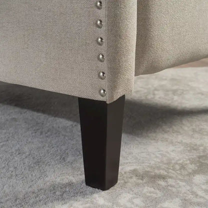 Wingback Push-Back Recliner Club Chair, Polyester Fabric, Nailhead Trim, Birch Wood Legs, Multiple Colors
