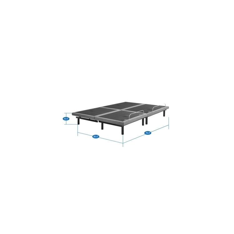 Adjustable Pain-Relieving Bed Frame Base, Electric with 3 Speed Head & Foot Incline Massage, Wireless Remote, USB Ports Charger