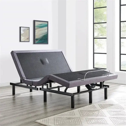 Adjustable Electric Bed Frame Base, 3-Speed Head & Foot Massage, Wireless Remote, USB Ports