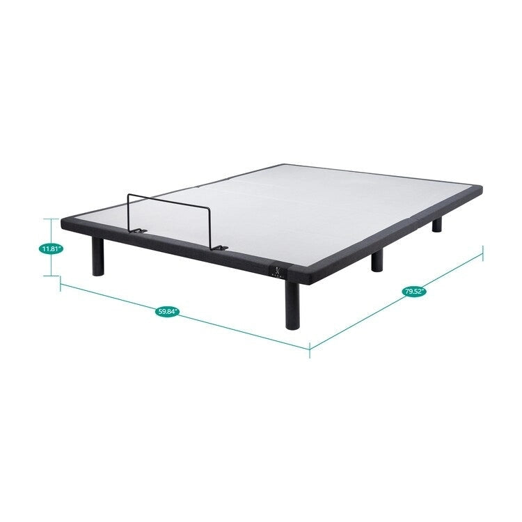 Adjustable Pain-Relieving Bed Frame Base, Electric with 3 Speed Head & Foot Incline Massage, Wireless Remote, USB Ports Charger