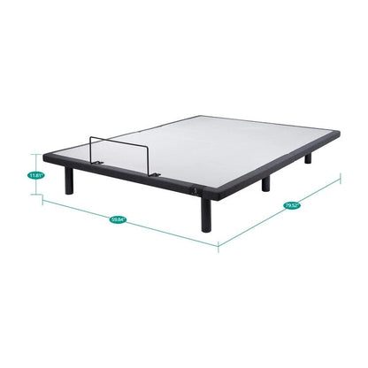 Adjustable Electric Bed Frame Base, 3-Speed Head & Foot Massage, Wireless Remote, USB Ports