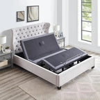 Adjustable Pain-Relieving Bed Frame Base, Electric with 3 Speed Head & Foot Incline Massage, Wireless Remote, USB Ports Charger
