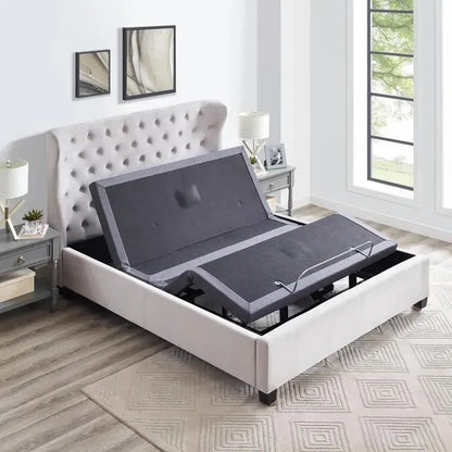 Adjustable Electric Bed Frame Base, 3-Speed Head & Foot Massage, Wireless Remote, USB Ports