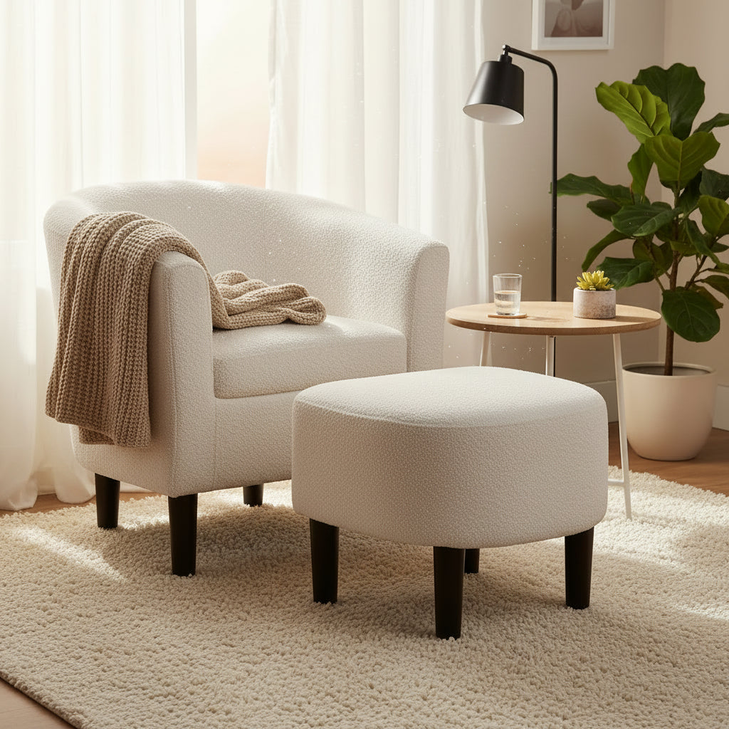 Convenience Concepts Take a Seat Churchill Accent Chair with Ottoman