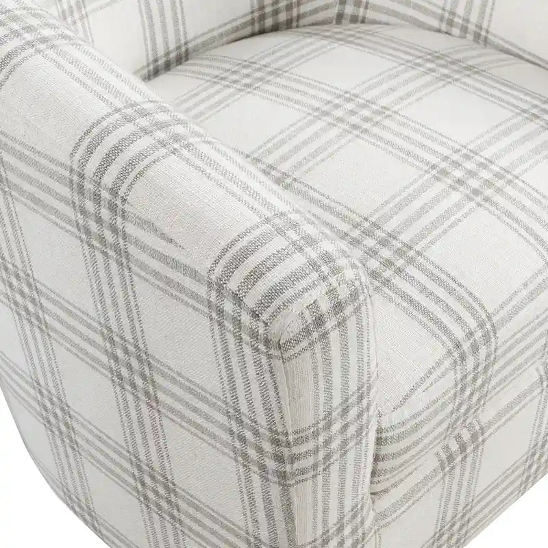 Barrel Accent Chair with Ottoman, High-Density Foam, Rubberwood Legs, Living Room Set