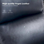 Traditional Vegan Leather Manual Push-Back Recliner, Padded Armrests, Solid Wood Legs, Living Room