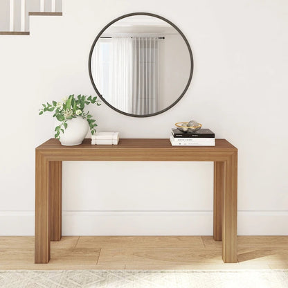 Modern Console Table 56 in, Solid Pine Wood, Low-VOC Finish, Living Room or Entryway
