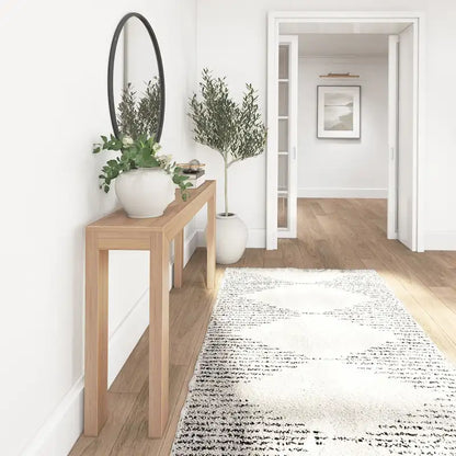 Modern Console Table 56 in, Solid Pine Wood, Low-VOC Finish, Living Room or Entryway