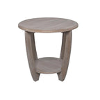 Rustic Farmhouse End Table with Open Storage Shelf, Wood Side Table for Living Room or Bedroom