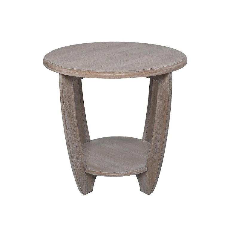 Rustic Farmhouse End Table with Open Storage Shelf, Wood Side Table for Living Room or Bedroom