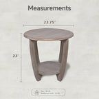 Rustic Farmhouse End Table with Open Storage Shelf, Wood Side Table for Living Room or Bedroom