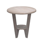 Rustic Farmhouse End Table with Open Storage Shelf, Wood Side Table for Living Room or Bedroom