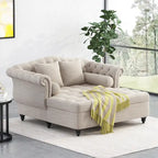 Wellston Tufted Double Chaise Lounge by Christopher Knight Home - 62.50 L x 58.50 W x 34.00 H