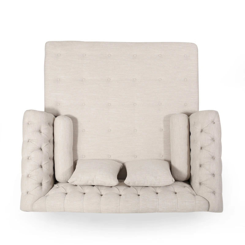 Wellston Tufted Double Chaise Lounge by Christopher Knight Home - 62.50 L x 58.50 W x 34.00 H