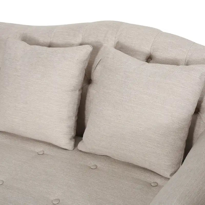 Wellston Tufted Double Chaise Lounge by Christopher Knight Home - 62.50 L x 58.50 W x 34.00 H