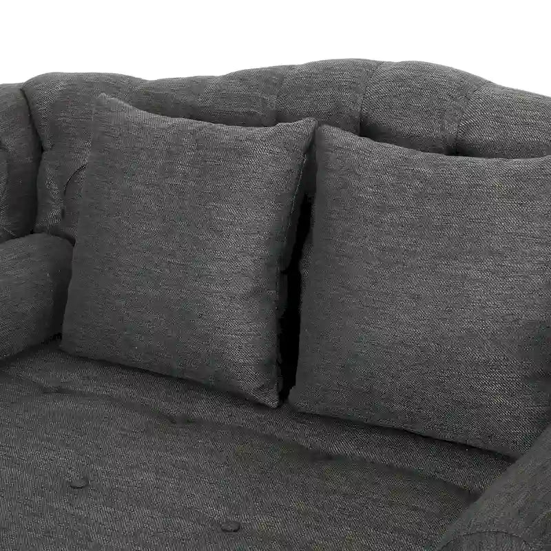 Wellston Tufted Double Chaise Lounge by Christopher Knight Home - 62.50 L x 58.50 W x 34.00 H