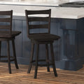 Ladderback Wooden Swivel Counter Stool with Footrest