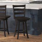 Ladderback Wooden Swivel Counter Stool with Footrest