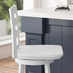 Ladderback Wooden Swivel Counter Stool with Footrest