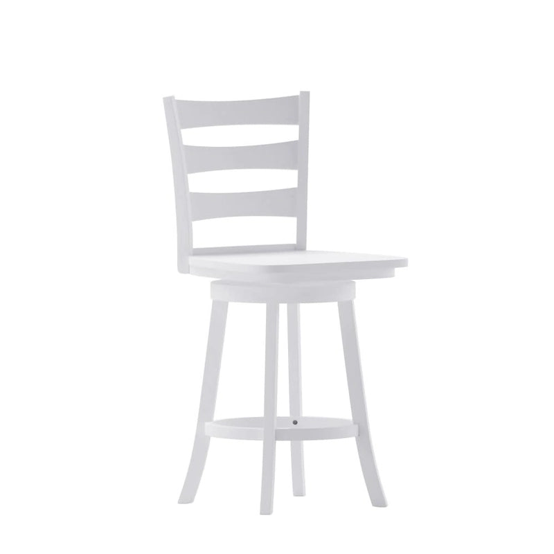 Ladderback Wooden Swivel Counter Stool with Footrest