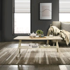 Roundhill Furniture Arona Mid-Century Modern Wood Coffee Table with Shelf