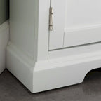 Corner TV Stand with Enclosed Storage, Fits TVs up to 60in, Adjustable Shelves, White Painted Finish