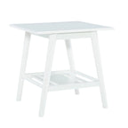 Mid-Century Modern Side End Table with Solid Wood Legs, Round Top, Living Room or Bedroom
