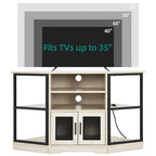 Farmhouse Corner TV Stand Entertainment Center Media Console for TVs up to 55 with Power Outlet
