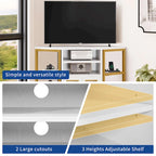 Farmhouse Corner TV Stand Entertainment Center Media Console for TVs up to 55 with Power Outlet