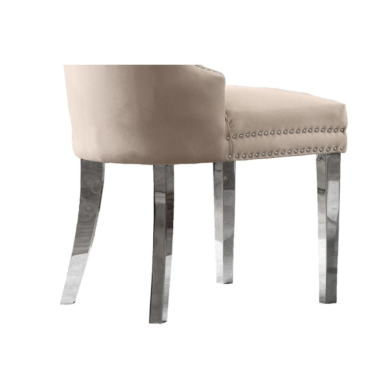 Button-Tufted Upholstered Dining Chairs Set of 2, Padded Seat, Wood Legs, Modern Style