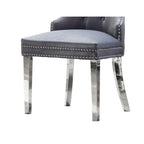 Button-Tufted Upholstered Dining Chairs Set of 2, Padded Seat, Wood Legs, Modern Style