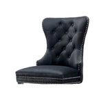 Button-Tufted Upholstered Dining Chairs Set of 2, Padded Seat, Wood Legs, Modern Style